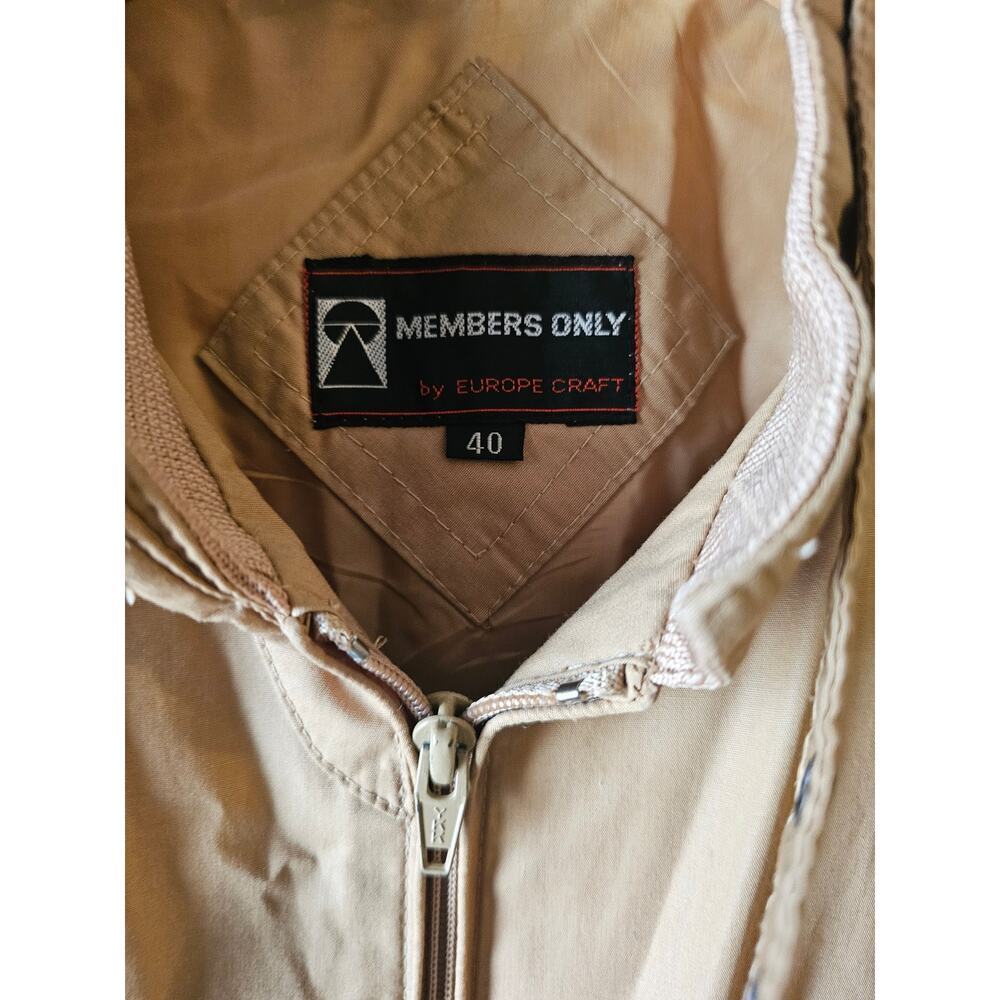 Members Only tan khaki vintage jacket sz 40 medium - Picture 4 of 6